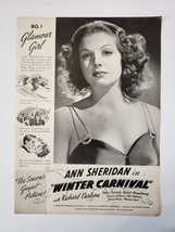 1939 Ann Sheridan In Winter Carnival Vintage Print Ad No 1 Glamour Girl - £12.24 GBP