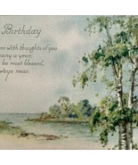 A Happy Birthday Greeting Postcard 1910s Waterside Trees Poem PCBG3D - €17,15 EUR