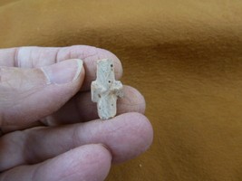 CR594-8) 3/4&quot; Fairy Stone CHRISTIAN CROSS Staurolite Lucky Crystal lucky... - £11.95 GBP