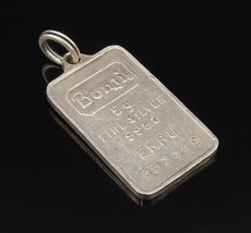 925 Sterling Silver - Vintage Bontie 5g Fine Silver Ekru Bar Pendant - P... - $37.84