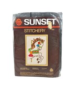 Vintage Sunset Stitchery Carousel Horse Embroidery Kit #580 Light Brown ... - £14.75 GBP