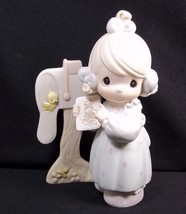 Precious Moments Sharing Good News bisque porcelain figurine Enesco 1990 - £11.10 GBP