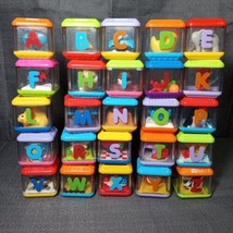 Fisher Price Peek A Boo Alphabet Blocks Sensory Educational Baby Toys; L... - £27.29 GBP