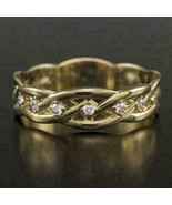 1.80 CT Simulated Diamond Filigree Ring Viking  Band 925 Silver Gold Plated - €98,18 EUR