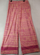 LOGO by Lori Goldstein Beach To Street Pants Womens XS Multi Geo Print Knit ECU - £14.70 GBP