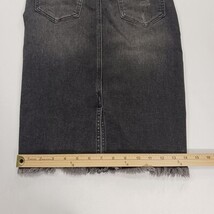 Risen Jeans Los Angeles RDS1222 Women's Black Distressed Denim Fray Skirt Small image 7
