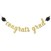 Congrats Grad Banner With Hats / High School College Graduation Party  - £13.05 GBP