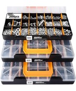 HongWay 2000pcs Hardware Assortment Kit with 64 Sizes Bolts, Nuts &amp;, 3 T... - £33.01 GBP