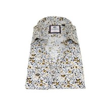 Men's Shirt By CASILA Turkey Cotton Blend Long Sleeves 501730-02 Yellow Floral image 3