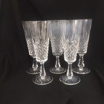 5 Waterford Ireland Crystal Kenmare Fluted Champagne Cut Glass Glasses 8&quot; Signed - £219.81 GBP