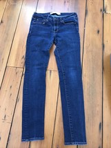 Abercrombie Fitch Skinny Dark Wash Blue Jeans 6R Long Tall 28&quot; x 31&quot; - $29.99