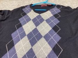 American Blue Sweater Mens XL Blue Casual Pullover silk cashmere argyle ... - £13.17 GBP