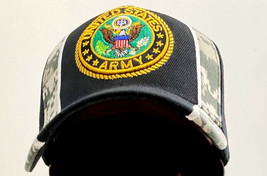 NEW U.S. Army Adjustable Hat Black/Digital Camo acrylic cap crest seal warriors - £13.93 GBP