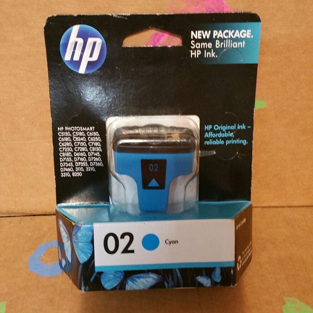 New HP 02 Cyan Ink exp 6/2011 - $8.00