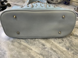 Ladies Montana West real leather purse in baby blue color image 12