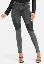 Bebe Womens Black Acid Wash Stud Detail Skinny Jeans, Size 28 - £79.93 GBP