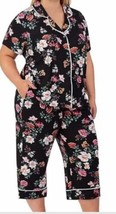ROOM SERVICE ~ 2-Pc Pajama Set ~ BLACK ~ Capri Length ~ Short Sleeve ~ S... - £18.38 GBP