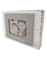 MUD PIE Mommy And Me Picture Frame Wooden Farmhouse Wood Distressed Whit... - £21.78 GBP