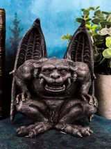 Mountain Ram Horned Demon Winged Gargoyle Bellowing Wild Statue 6&quot; T - $1,287.01 MXN