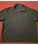 Authentic Polo Ralph Lauren Quarter Zip Sweater Grey  XL Pullover Sweats... - $39.19