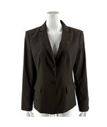 Ann Taylor Womens Blazer Jacket Size 12 Brown Pinstripe Career Wool Blend - $726.42 MXN