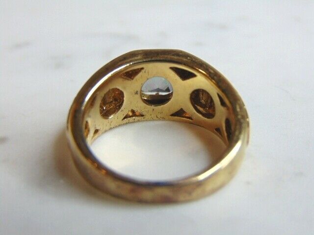 Womens Vintage Estate Sterling Silver Gold Tone CZ Stone Ring 9.0g E5254 Item image 3