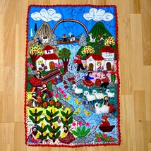 Peruvian Arpillera 20&quot;x30&quot; Wall Hanging – Handmade 3D Appliqué Embroider... - $2,368.51 MXN