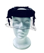 Vintage 1950&#39;s Ladies Black Velvet Open Crown Veiled Back Bow &amp; Arrows R... - €19,93 EUR