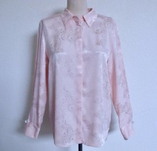 NWT Paris Atelier &amp; Other Stories Tiger Print 4 Blouse Blush Pink Silky Satin S - £31.96 GBP