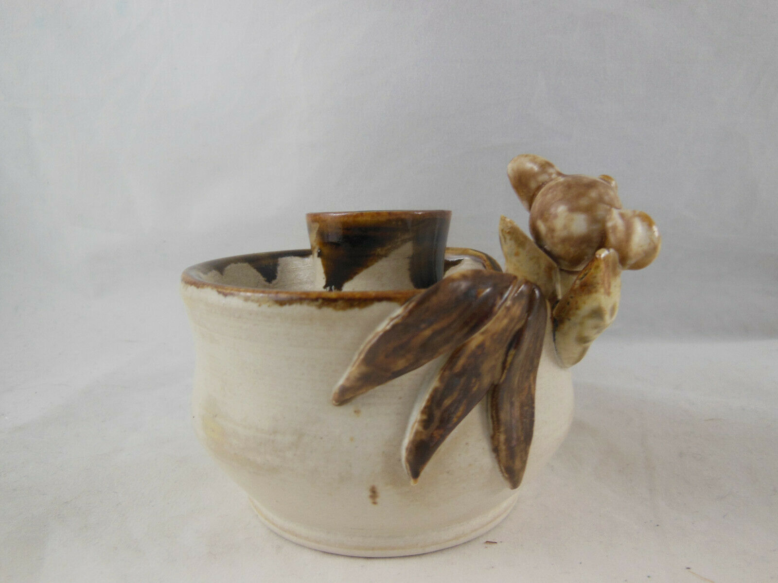 Koala Bear Candle Holder Decor pottery clay Handcrafted 1994 5" X 2.5" - $10.39