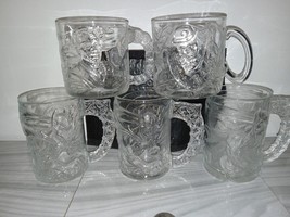 Lot of 5 McDonalds Mugs Batman Forever Series 1995 Promo GlasseS FREE SHIPPING - £47.77 GBP