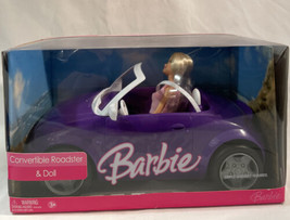 New Barbie Convertable Roadster &amp; Doll 2006 SPORTS CAR Vehicle Mattel Pu... - £24.66 GBP