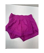 Women&#39;s Athleta Print Mesh Racer Run Mid Rise 4 Short 4&quot; Pink Active 446... - $34.97 CAD