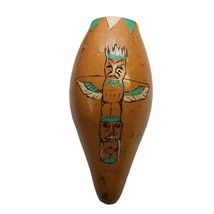 Native American Decorative Carved Gourd Artwork Hanging Decor Totem Pole... - $24.94
