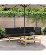  Pallet Sofa Set Black Solid Acacia Wood Large Modular - $11,244.20 MXN