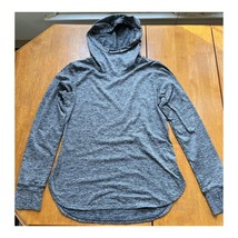 REEBOK Fired Up Gray Hoodie Thumbholes Stretch Activewear Top Shirt, Size M - $265.55 MXN