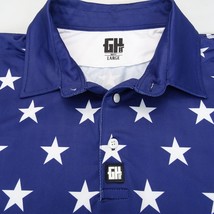 Greater Half GH Stars Golf Polo Shirt Men Size Large L American Patrioti... - £18.64 GBP