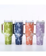 40oz Tie Dye Stainless Steel Tumbler With Handle For laser Etching - $322.93 MXN