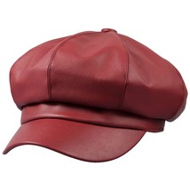 8 Panels Newsboy Caps For Women, Pu Leather Cabbie Painter Hat Gatsby Ivy Beret  - £30.83 GBP
