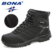 BONA 2021 New Arrival Nubuck Snow Boots Winter Plush Keep Warm Shoes Men Casual  - £82.92 GBP