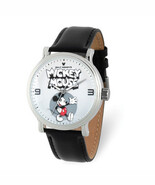 Disney Adult Mickey Mouse Black Leather Band Watch - $67.23 CAD