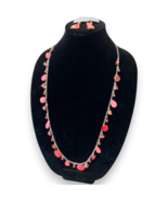 Pink Natural Stone Beaded Necklace &amp; Earring Set New Boho Jewelry 40&quot; Long - €7,77 EUR