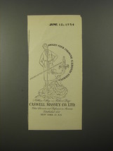1954 Caswell Massey Jockey Club Cologne Ad - Available at fine men&#39;s shops  - £14.65 GBP