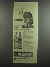 1953 Cinzano Vermouth Ad - Cinzano adds something special to your entertaining - £14.76 GBP