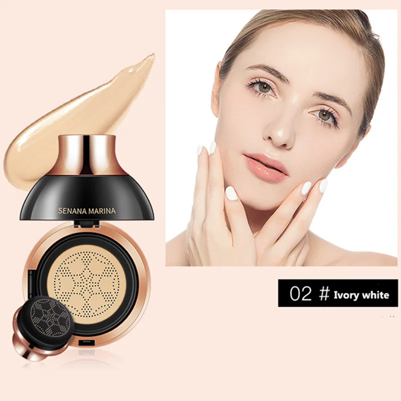 New Women Mushroom Refresh Air Cushion BB Cream Makeup Face Care Whitening Compa - £27.89 GBP