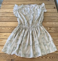 Cara Loren Women’s Floral Cinch Waist Dress Size L Cream V2 - £20.62 GBP