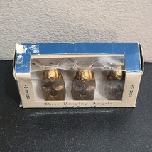 VTG 60s 3 Praying Gold Hand Painted Angels Christmas Ornaments Plastic Hong Kong - £15.35 GBP