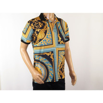 Mens PLATINI Sports Polo Shirt With Rhine Stones Fancy Medallion DPP8241 Black image 3