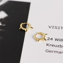 CANNER Gold Color Small Hoop Earrings for Women Girls 925 Silver Mini Ci... - $19.65