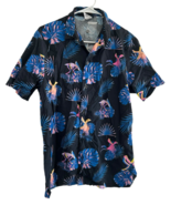 Dutch Bros Hawaiian Print Black Button Up Shirt Size Small Unisex - $32.48 CAD